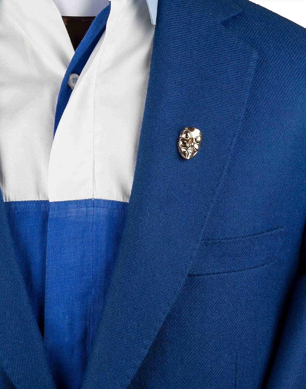 Brooch Lapel Pin for Men Golden Anonymous Mask Lapel Pin Golden Badge Coat Suit Wedding Gift Party Shirt Collar Accessories - Image 3