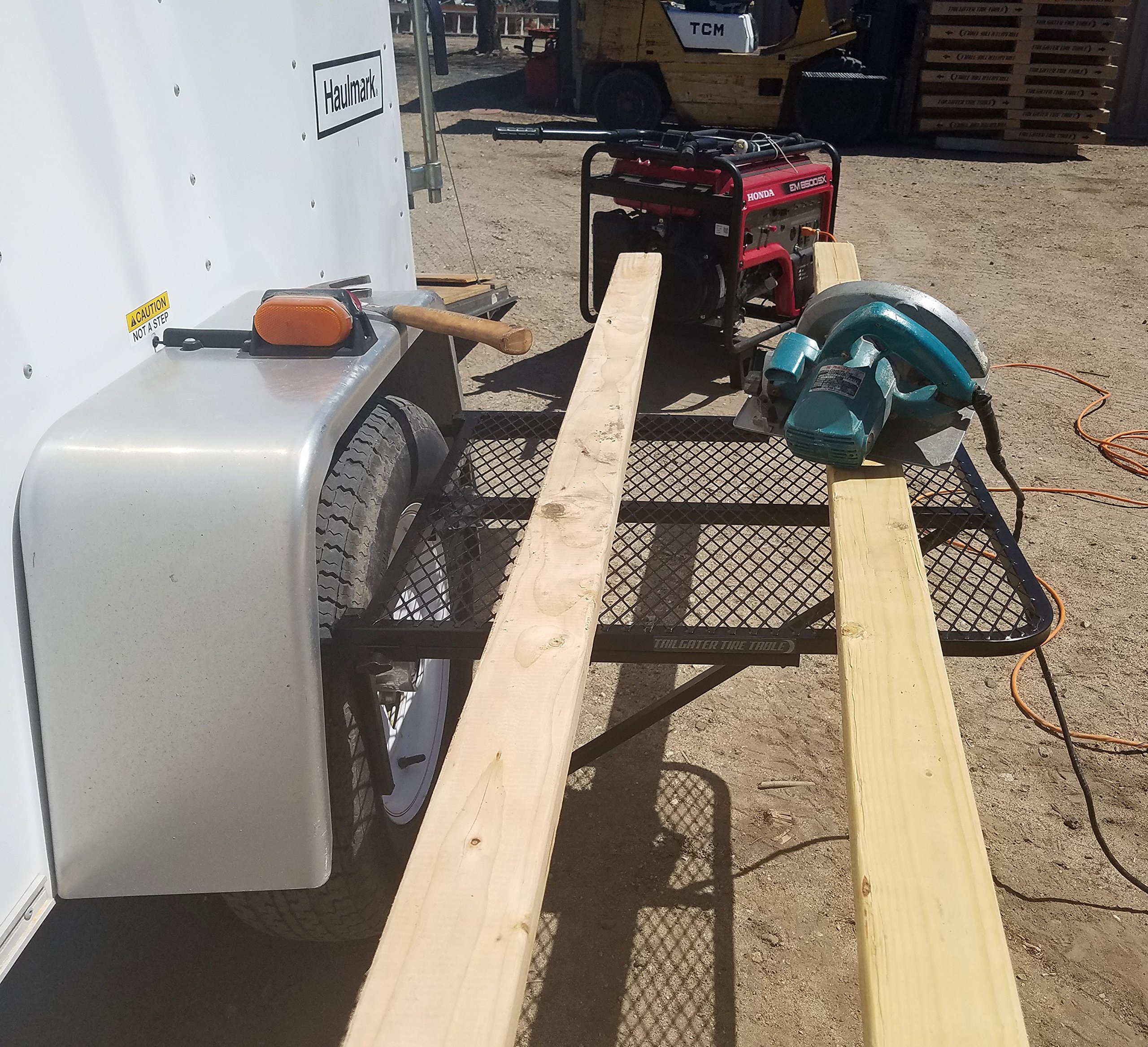 Tire Table Vehicle TireMounted Steel Camping, Travel, Tailgating and