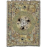 Pure Country Weavers Morrigan Ravens Panel Blanket XL by Jen Delyth - Celtic Gift Tapestry Throw Woven from Cotton - Made in The USA (82x62)