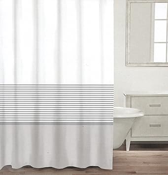 Caro Home Urban Rayures Rideau De Douche En Tissu Large Gris