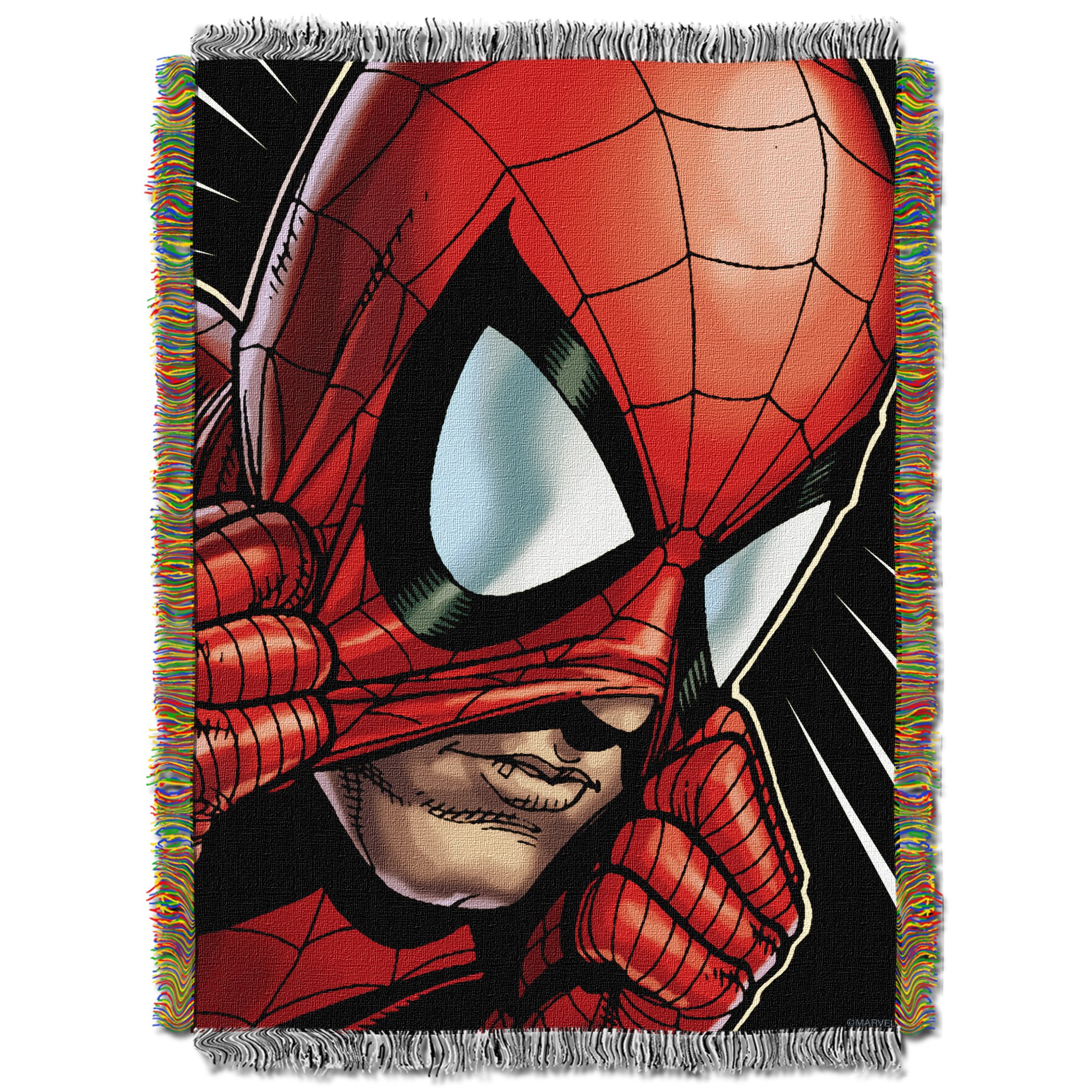 NORTHWEST Marvel's Spider-Man, Peter Parker Woven Tapestry Throw Blanket, 48" x 60", Multi Color
