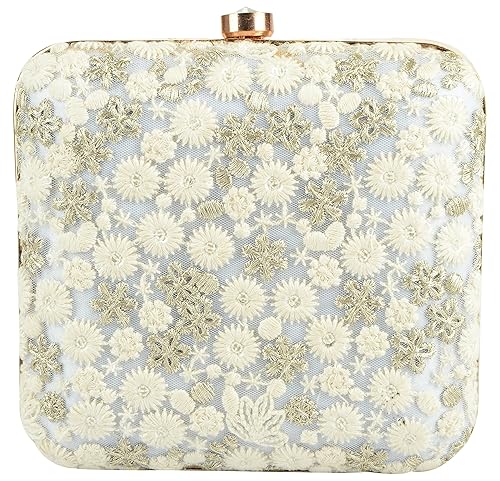 Tooba Handcrafted WFTA Womens Potli (White)