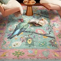 Well Woven Apollo Botanical Birds Ushak Washable