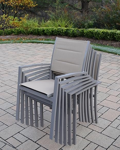Amazon Com Oakland Living Padded Sling Aluminum Stackable Chairs