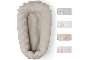 DORMIKID Organic Cover Deluxe+ for Docks • 100% Cotton Premium Quality Oeko-TEX Standard • Pure Breathable Replacement Soft Cover with Embroidery • Deluxe Plus • Cover Only • (Brown Waffle)