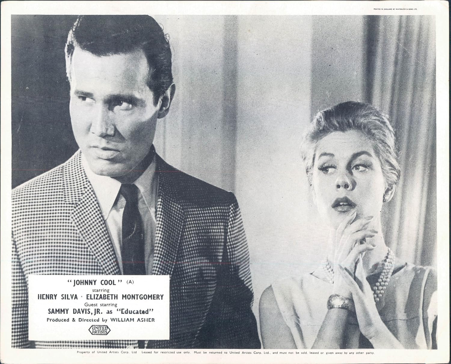 JOHNNY COOL ELIZABETH MONTGOMERY HENRY SILVA LOBBY CARD at ...