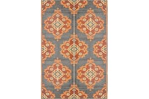 BalajeesUSA Outdoor Rugs – 6x9, Orange, Yellow, Grey, Patio Durable and Affordable, Multipurpose, Woven Plastic Straw, All-Weather and Waterproof Rug, Reversible Camper mats, Recycled