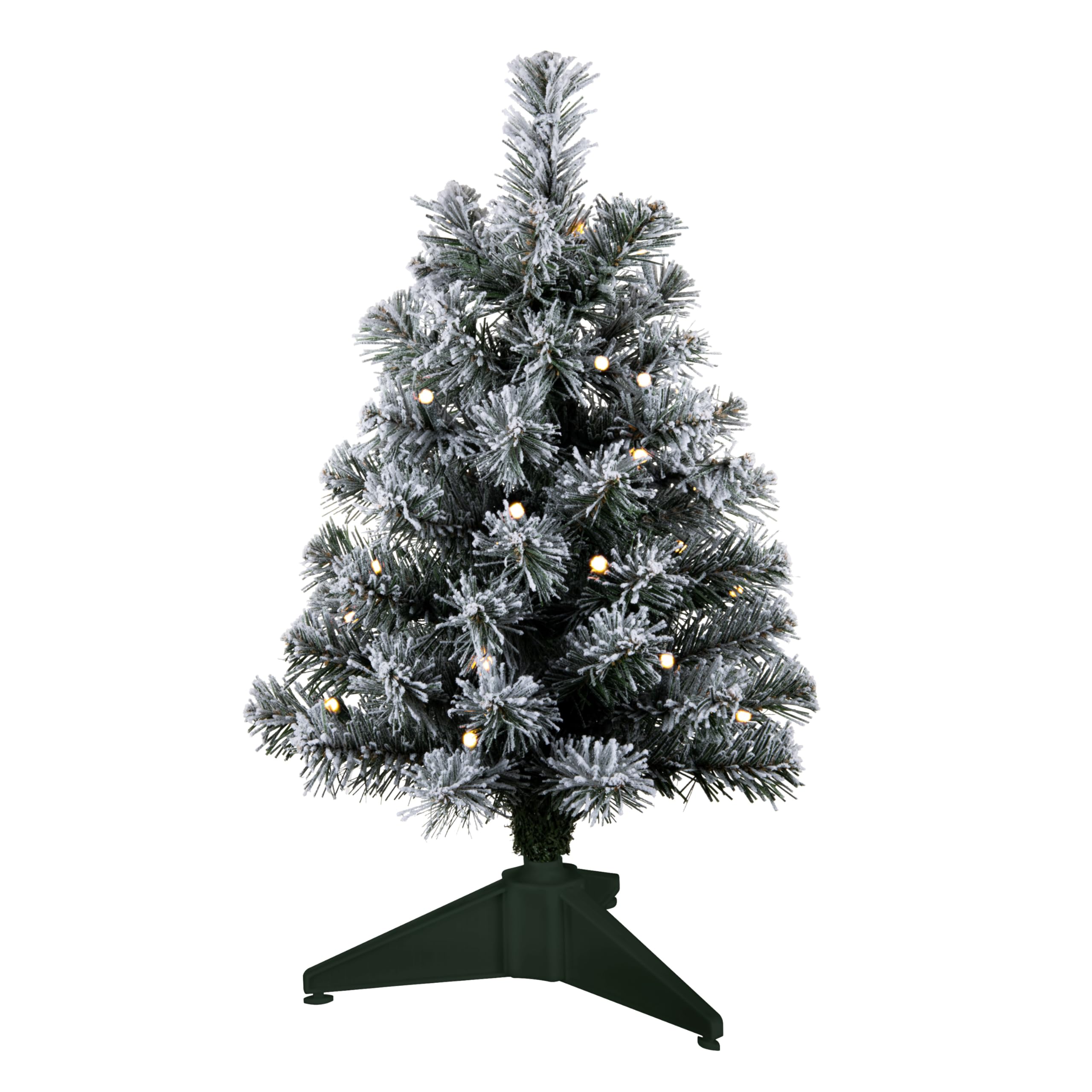 Photo 1 of Hallmark Keepsake 18.75" Miniature Christmas Tree, Snowy Green Pre-Lit, Gifts for Christmas Lovers