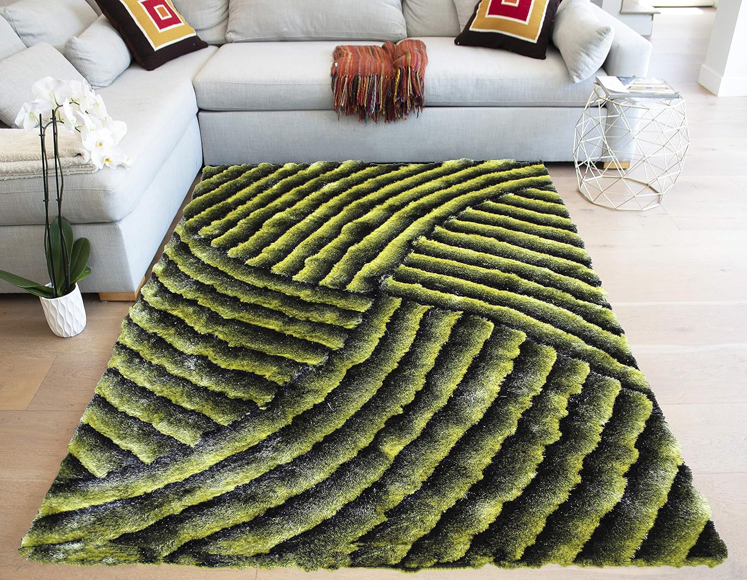 Best yellow shaggy living room rug