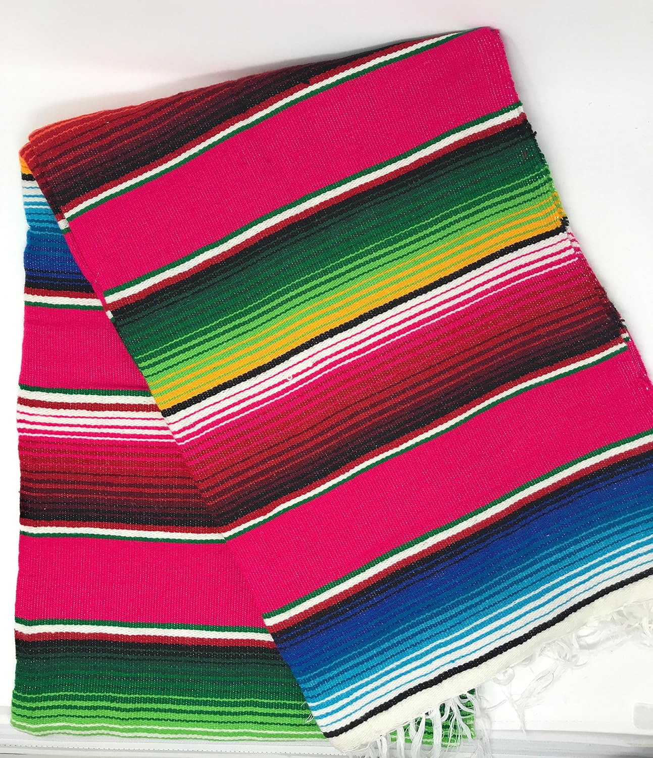 Buy Mexitems Large Serape Mexican Blanket Authentic Sarape Blanket 84 X 60 Zarape By Pick Your Color Magenta Online At Low Prices In India Amazonin