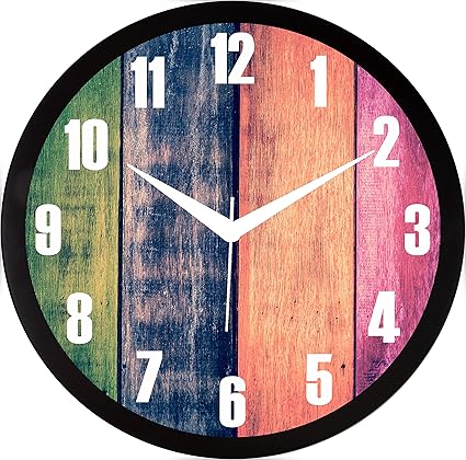 IT2M 11.75 inch - Coloured Wooden Look Wall Clock (9109)