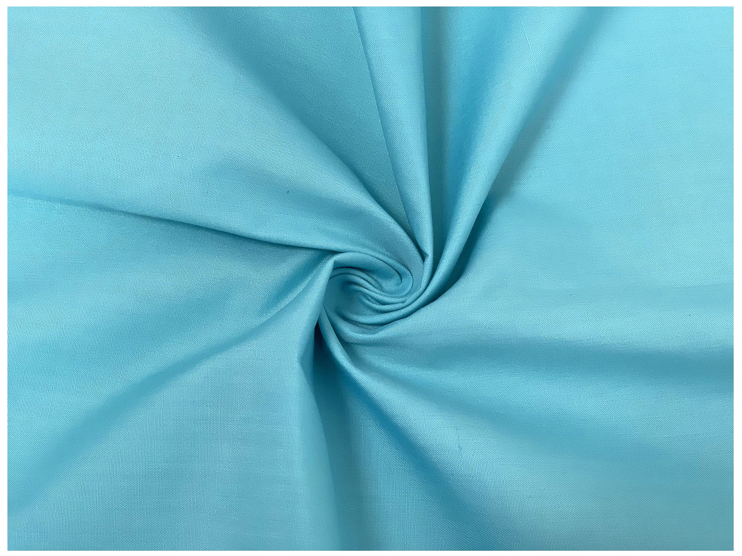 Turquoise Plain Polycotton Fabric Material Poly Cotton Dress Craft Material 45" Wide - Pre Cut Sizes (200cm x 114cm (79" x 45"))