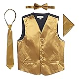 Gioberti Kids and Boys 4pc Satin Formal Vest