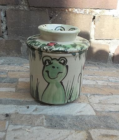 französische Wasserbutterdose 'Sombra' für 150g Butter Frosch