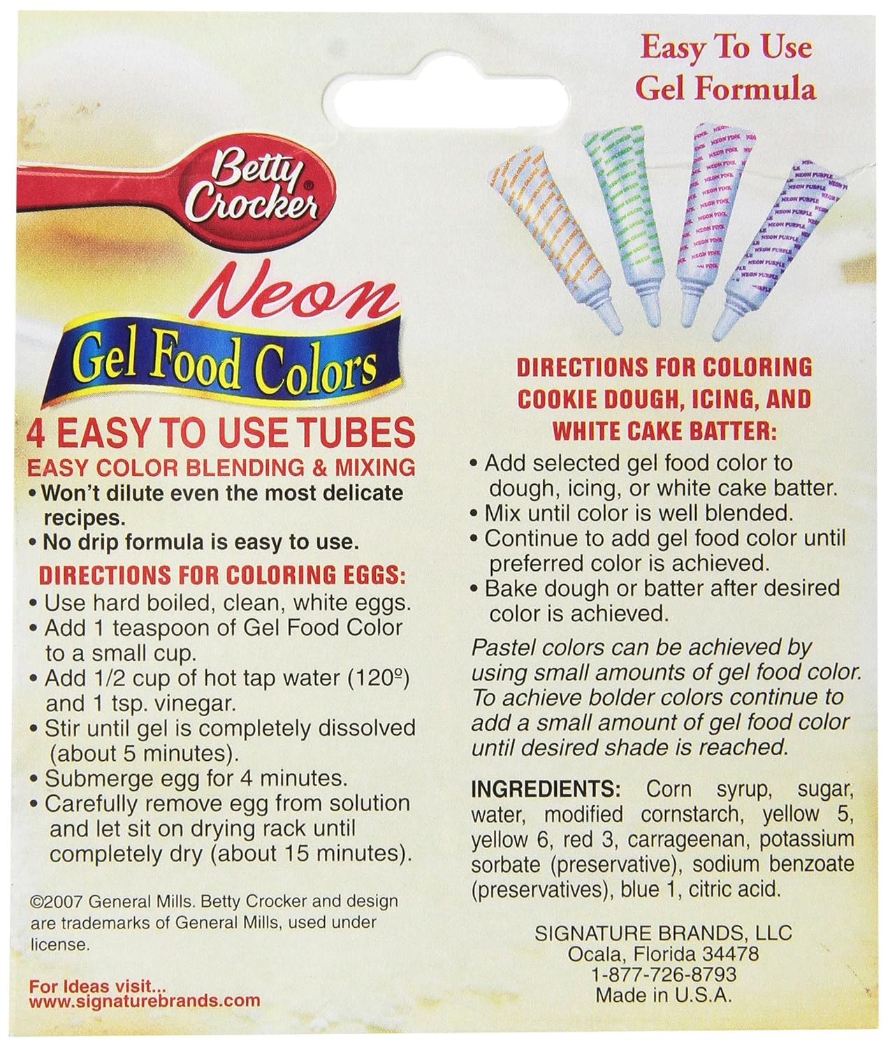 Amazon.com : Betty Crocker Food Color Neon Gel, 14.14 oz : Grocery ...