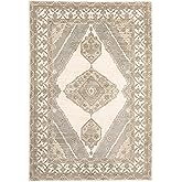 Oriental Weavers Andorra Area Rug - 298C0-6'7" x 9'6" - in Beige/Ivory - Vintage Inspired, Stain Resistant, Family and Pet Fr