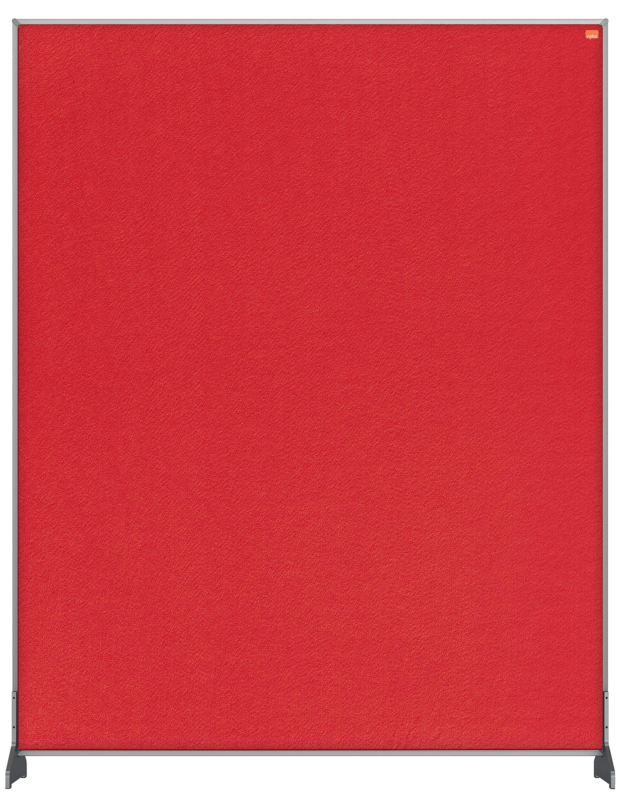 Nobo Impression Pro 1.8 m Hgh Desk Divider, Felt Surface, Red, 800 x 1000 mm, 1915512