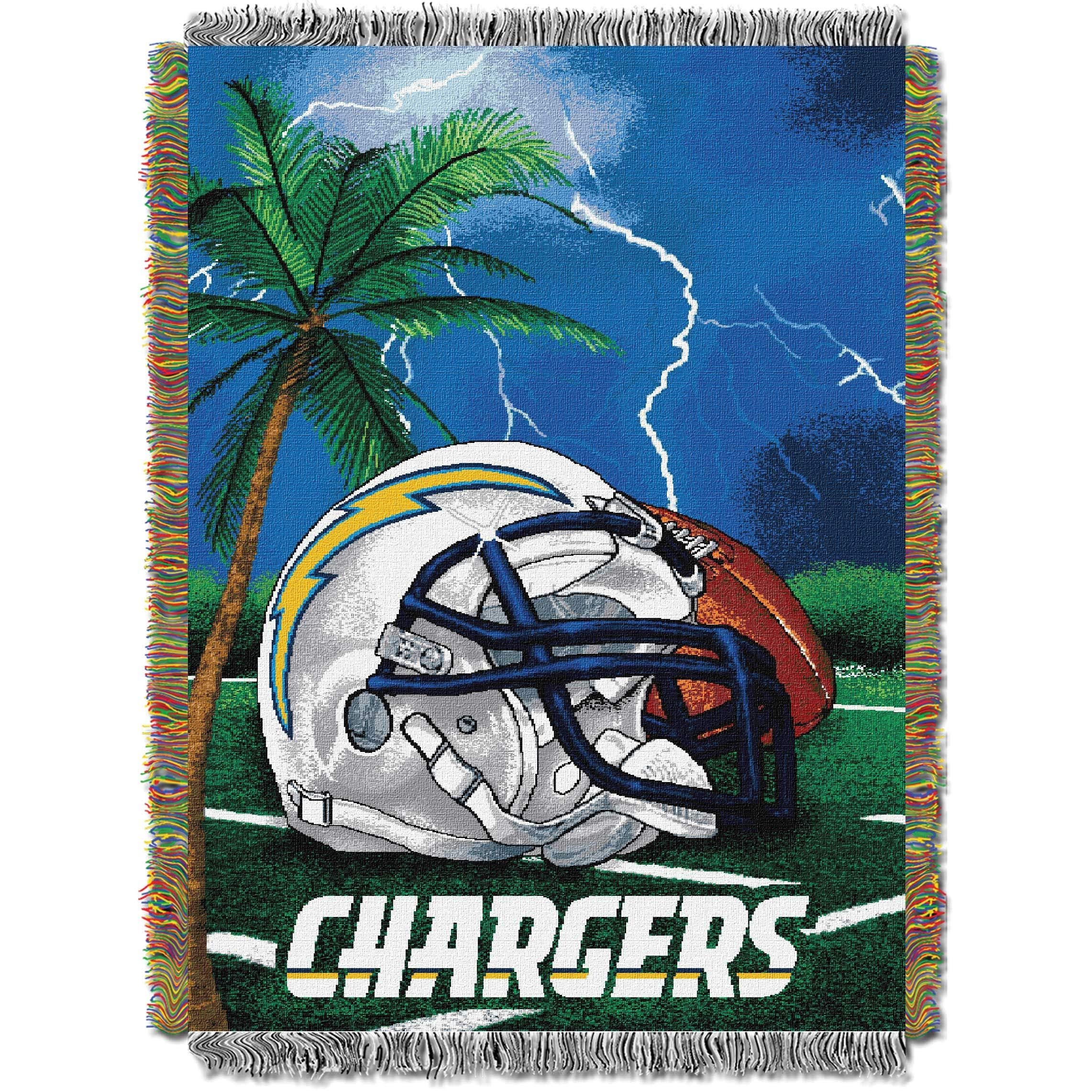 Northwest NFL Los Angeles Chargers Home Field Advantage Woven Tapestry Wall Hanging, 48 x 60 Inches, Officially Licensed, Decorative Fringes Image