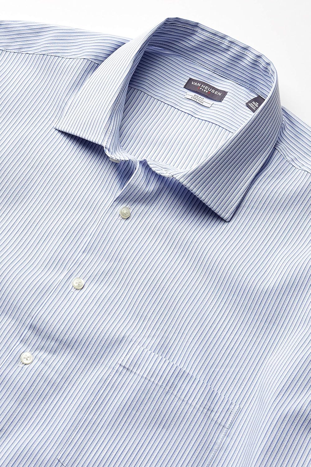 Van Heusen Men's Big Fit Dress Shirts Flex Collar Stretch Stripe: Clothing
