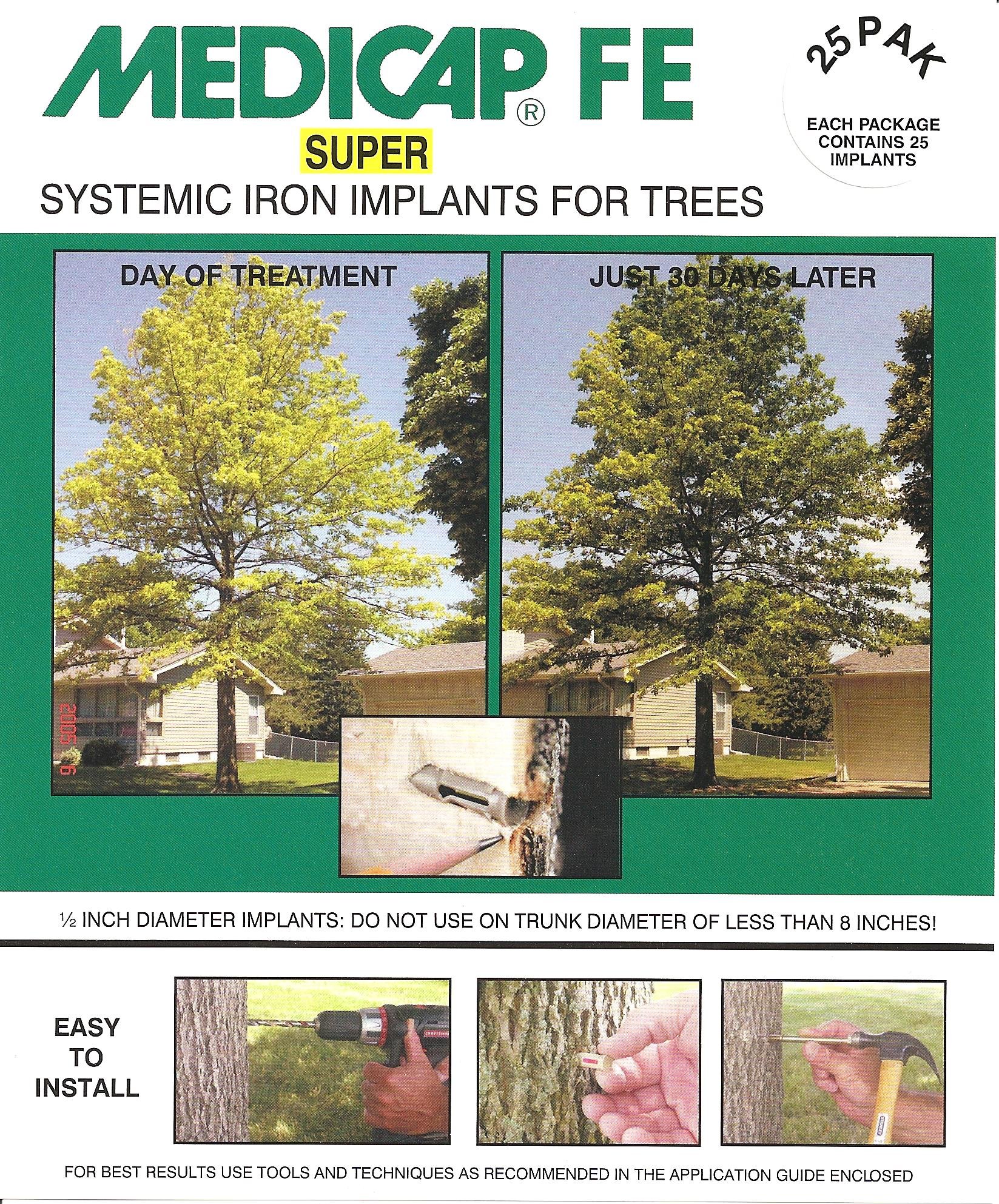 Photo 1 of ***FACTORY SEALED*** Medicap 25-Pack FE SUPER Systemic Iron Tree Implants for Control of Iron Chlorosis, 1/2-Inch