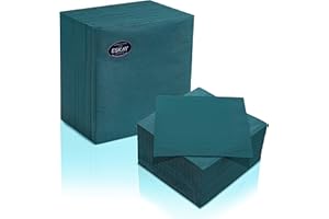 Ocean Teal Lunch Napkins, 3-Ply Disposable Paper Napkins-Bar, Cocktail, Weddings, Birthday, EU Made, (125 Count)