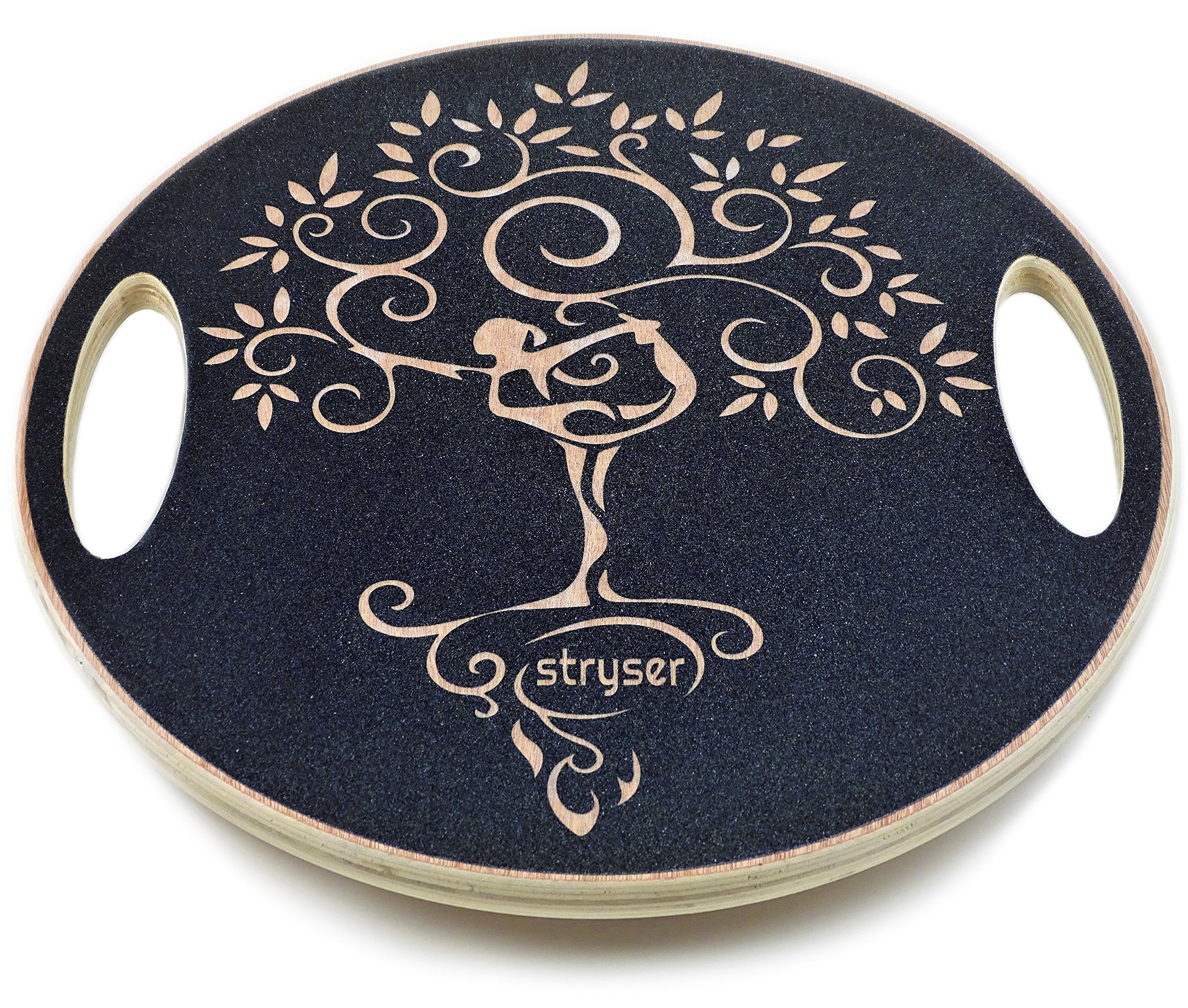 Stryser Wooden Wobble Balancing Board physio Rocker Board Balance Trainer Fitness exercise Coordination Diameter 39.5 cm