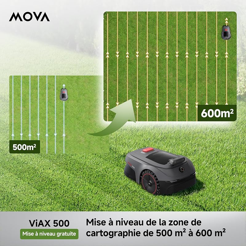 ViAX 500 Robot Tondeuse sans Fil périphérique,LiDAR 360°&Double Vision