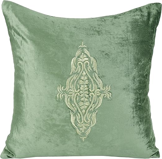 Amazon Com The White Petals Green Pillow Covers 18x18 Velvet