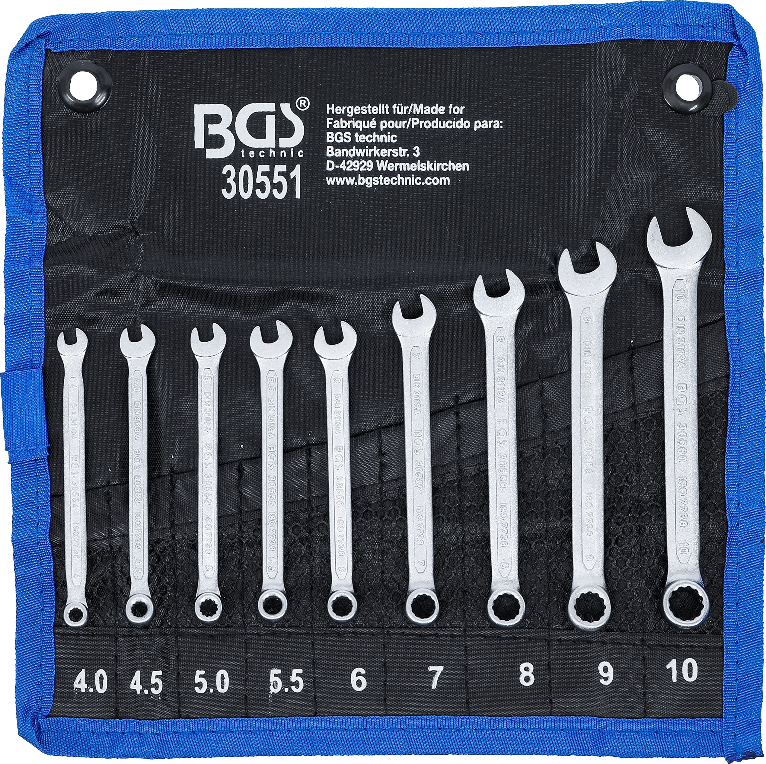BGS 30551 | Combination Spanner Set | 4 - 10 mm | 9 pcs.