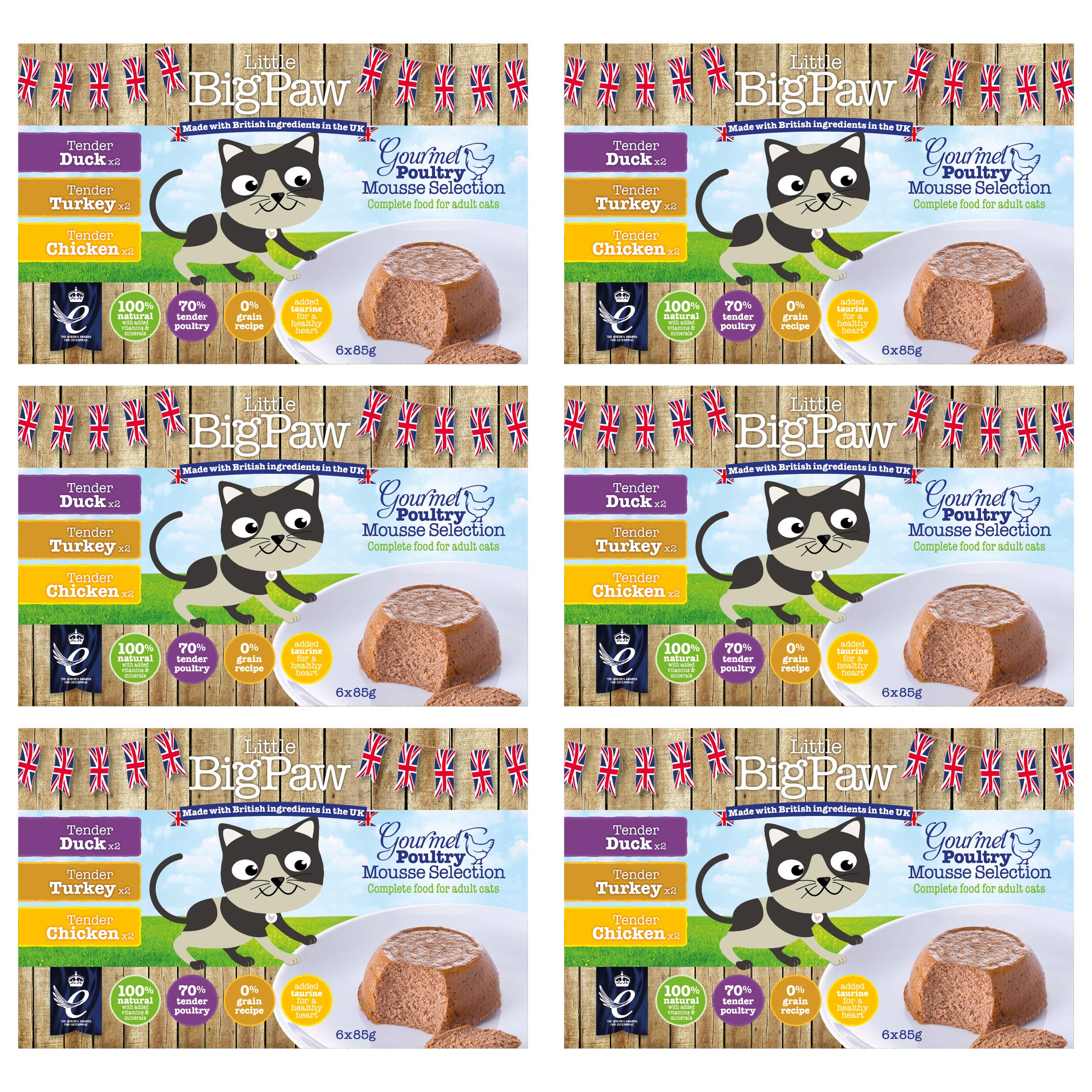 Little BigPaw Gourmet Cat Poultry Mousse Selection - 36 x 85 g