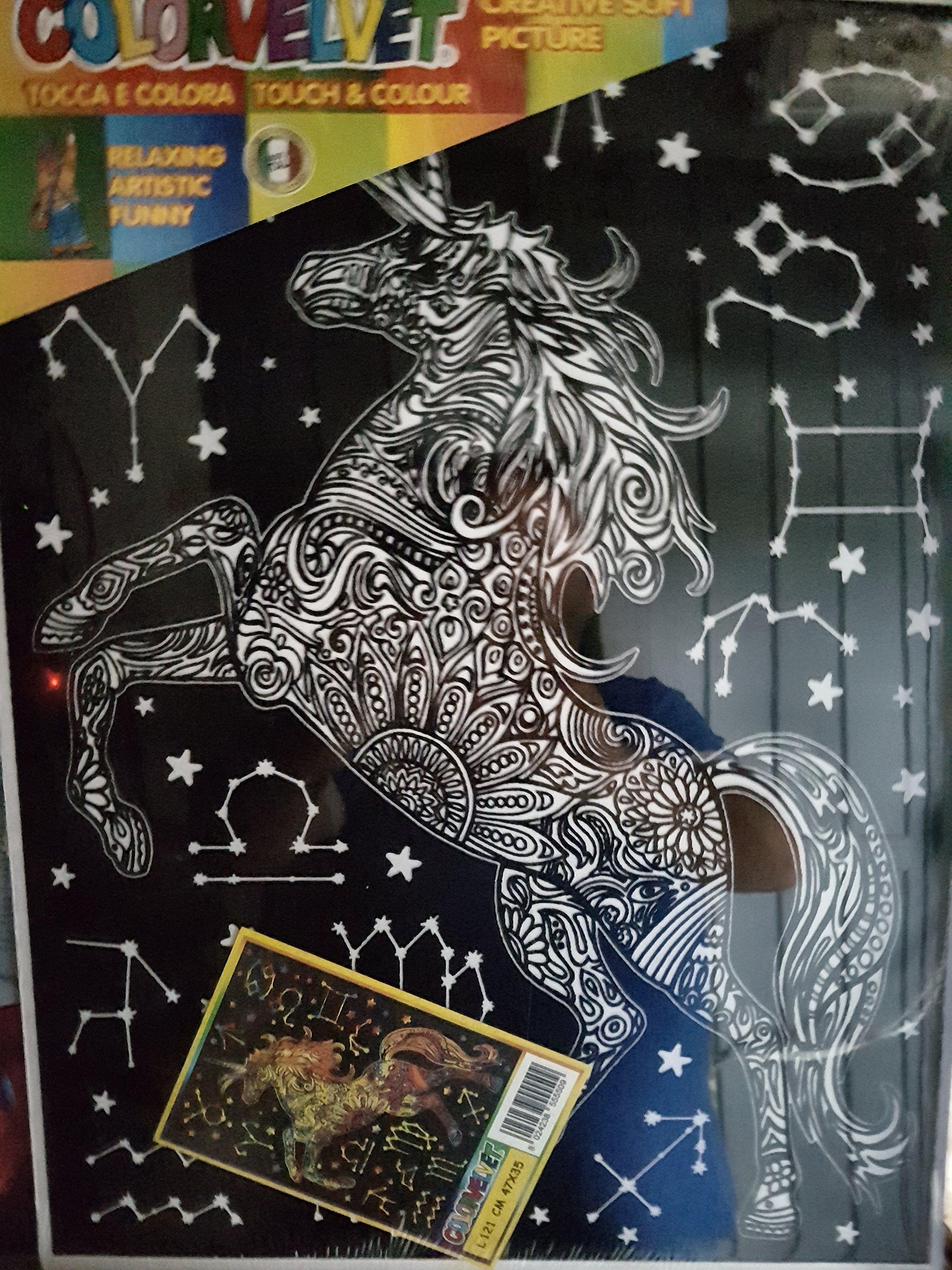 Colorvelvet - Painting 35 x 47 in velvet to color - Unicorn Constellations - L121