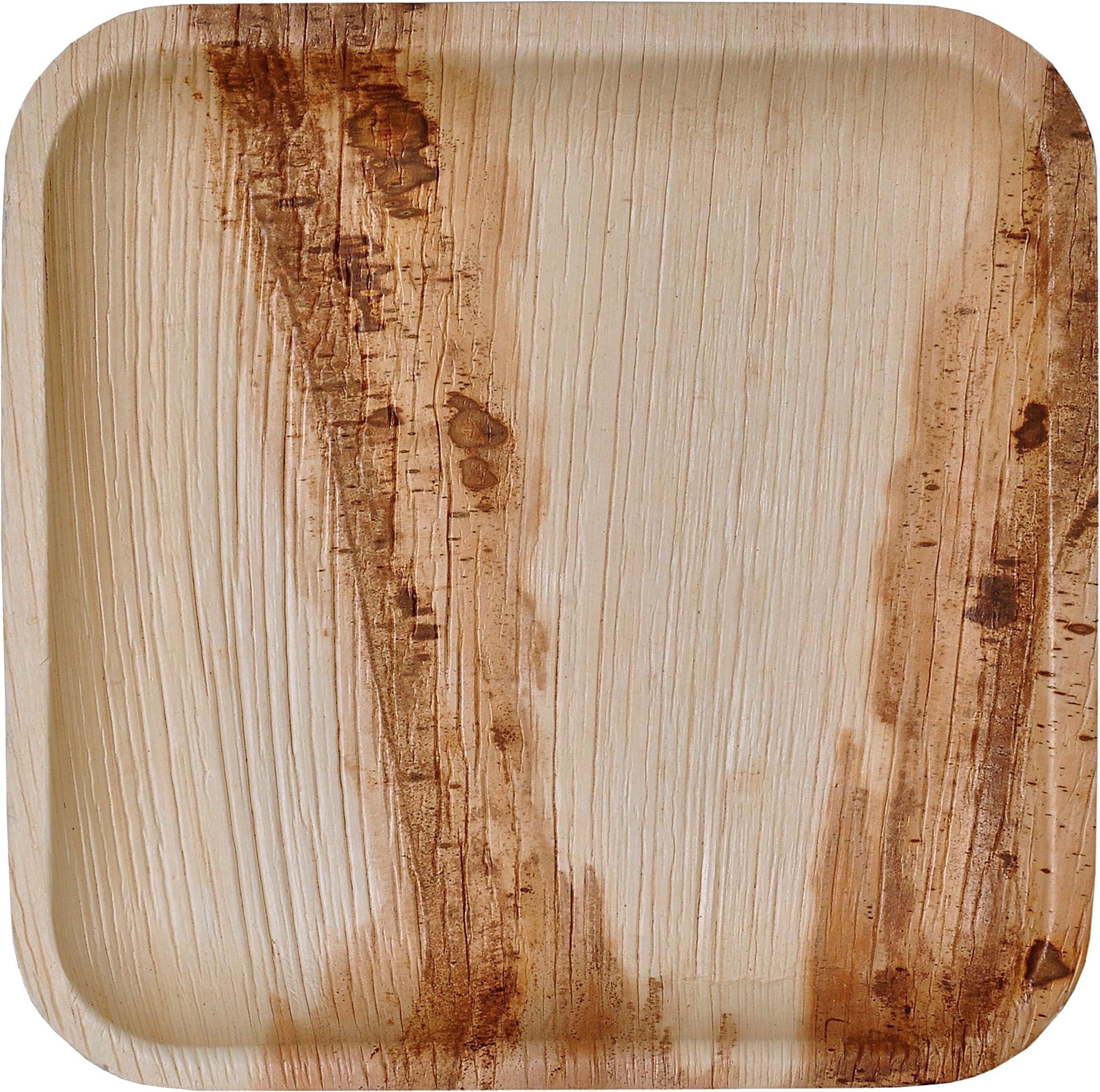 Green Atmos 100 pack 9 inch square disposable plates party wedding dinner buffet plate biodegradable compostable and eco friendly palm leaf plates