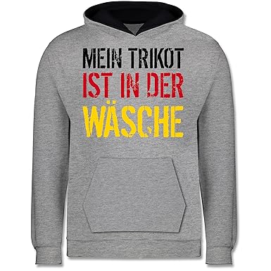 Shirtracer Fußball-Europameisterschaft 2020 Kinder - Mein Trikot ist in der Wäsche WM Deutschland - Kinder Kontrast Hoodie