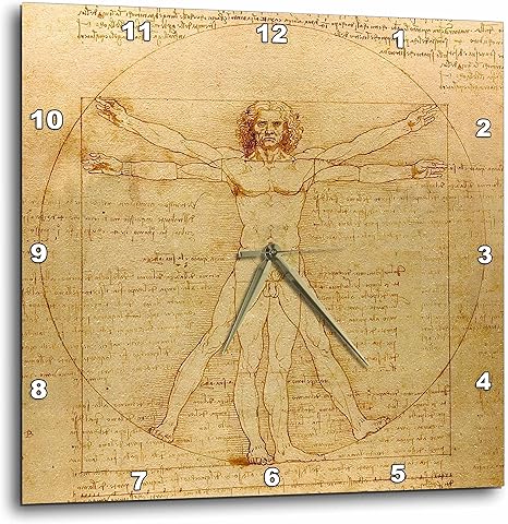 Amazon 3drose Vitruvian Man レオナルド ダ ヴィンチ作 1490 ファインアナトミカルアート 人間の解剖学ペンとインク図面 壁掛け時計 38 1cm X 38 1cm Dpp 3 置き時計 掛け時計 オンライン通販