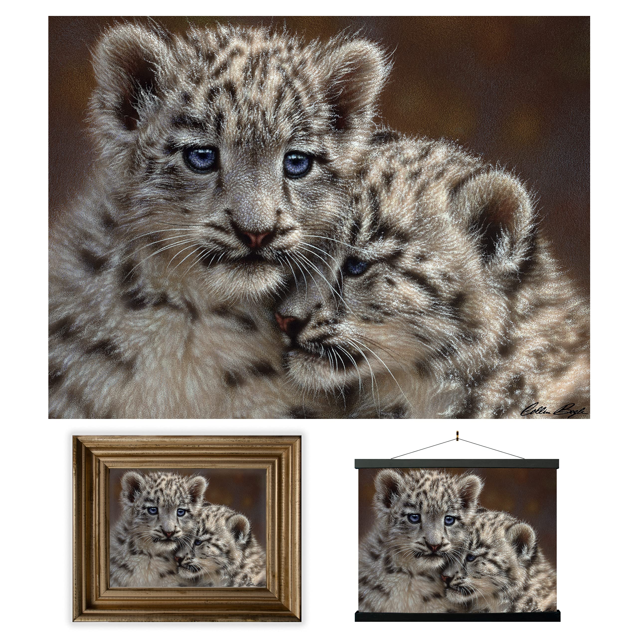 3D LiveLife Lenticular Wall Art Prints - Playmates from Deluxebase. Unframed 3D Snow Leopard Poster. A perfect wall filler. Original artwork licensed from renowned artist, Collin Bogle
