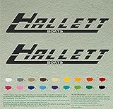 Pair of Hallett Boats Outboards Decals Vinyl