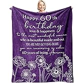 Xutapy 60th Birthday Gifts for Women Blanket 60’’x50’’, Best Gifts for 60 Year Old Women, Happy 1966 60th Birthday Gifts for Her/Wife/Mom/Grandma/Friends, Turning 60 Birthday Gift Throw Blanket
