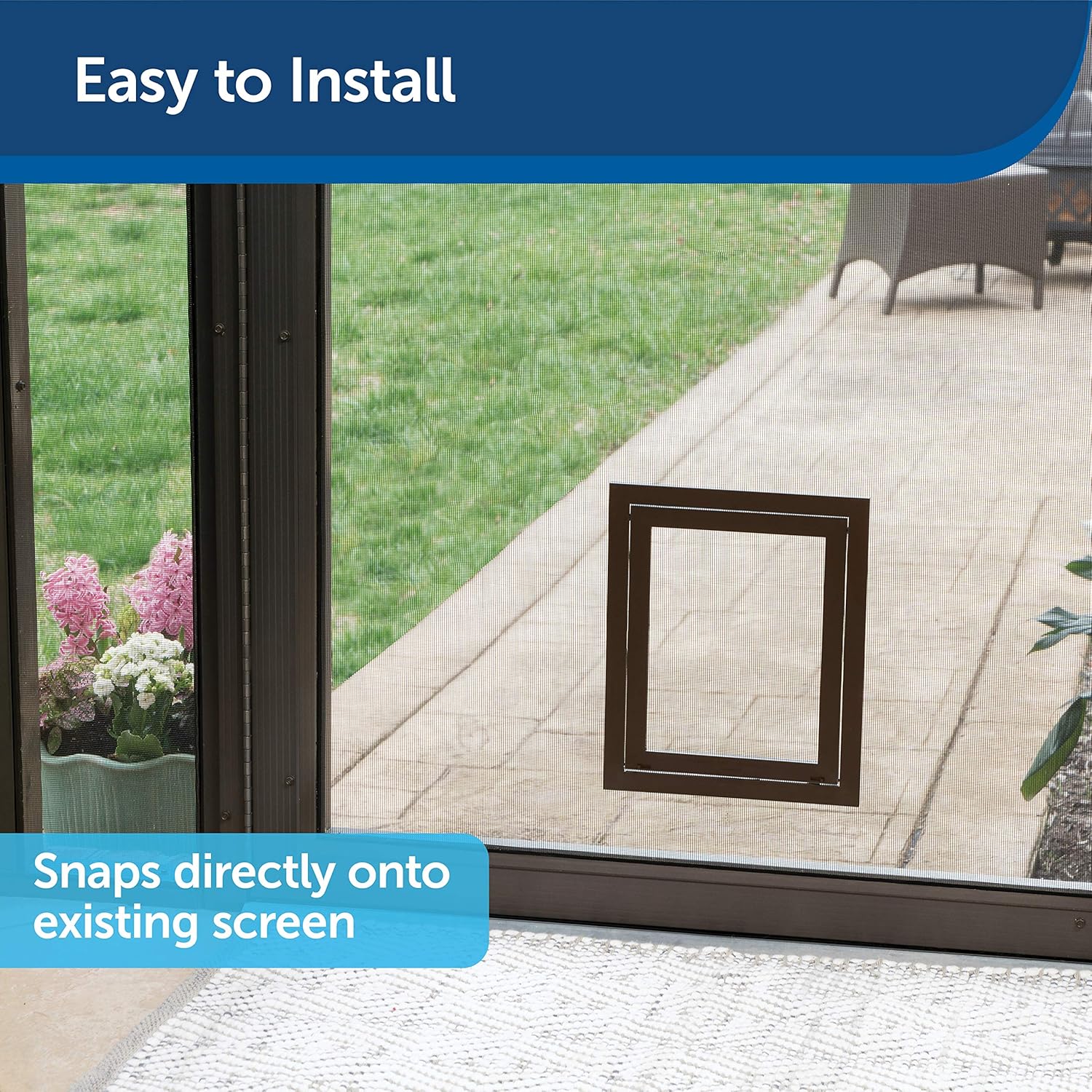 PetSafe Pet Screen Door - Dog and Cat Flap for Screen Door, Large, Window, Storm Door and Porch Use : Pet Supplies