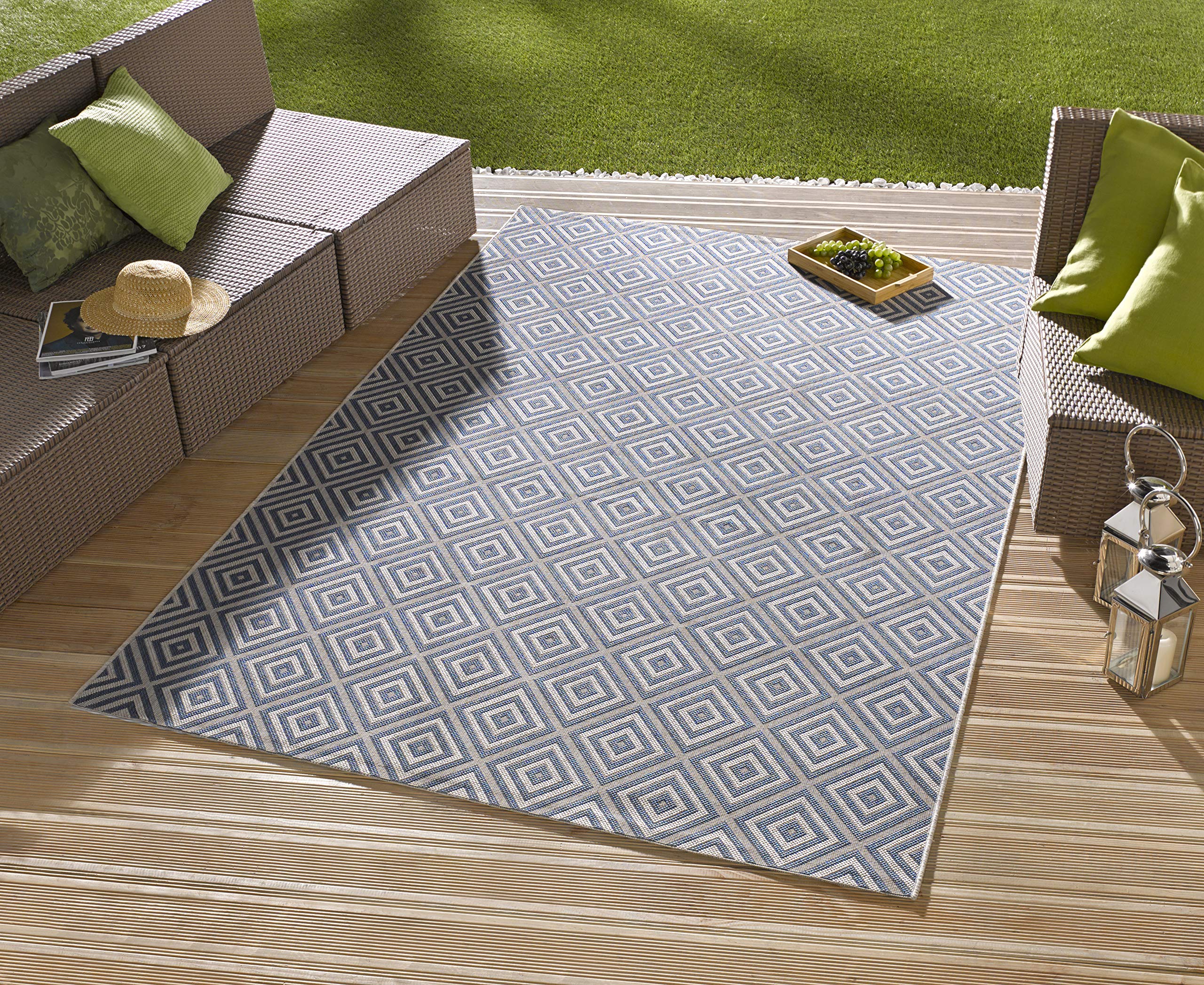 Hanse Home Northrugs Indoor and Outdoor Rug Chequered Blue 80 x 150 cm — image 1