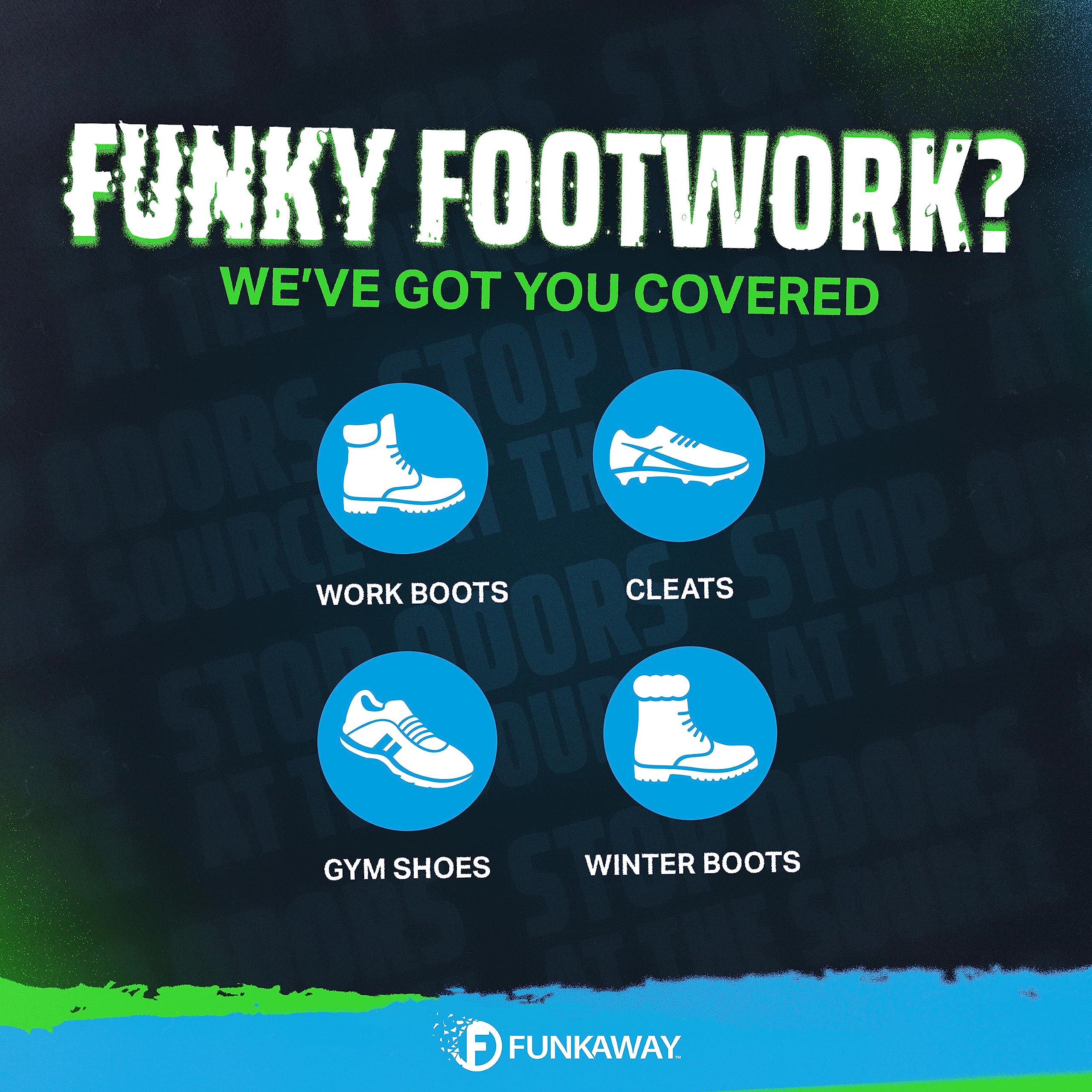 FunkAway Odor Eliminating Spray for Shoes, Skates, Work Boots & More, 8 oz., Extreme Odor Eliminator, Perfect for Stinky Stuff You Can't Put in the Wash