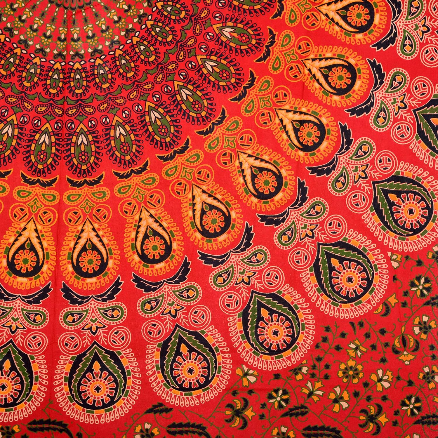 Future Handmade Twin Size Red Mandala Tapestry Wall Tapestry Home Decor Bedroom Bed Sheet Hippie Tapestry Wall Hanging Bohemian Tapestry Room Decoration 100% Cotton Bedspread - Image 5