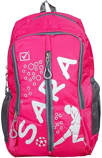 SARA Polyester Pink School Backpack