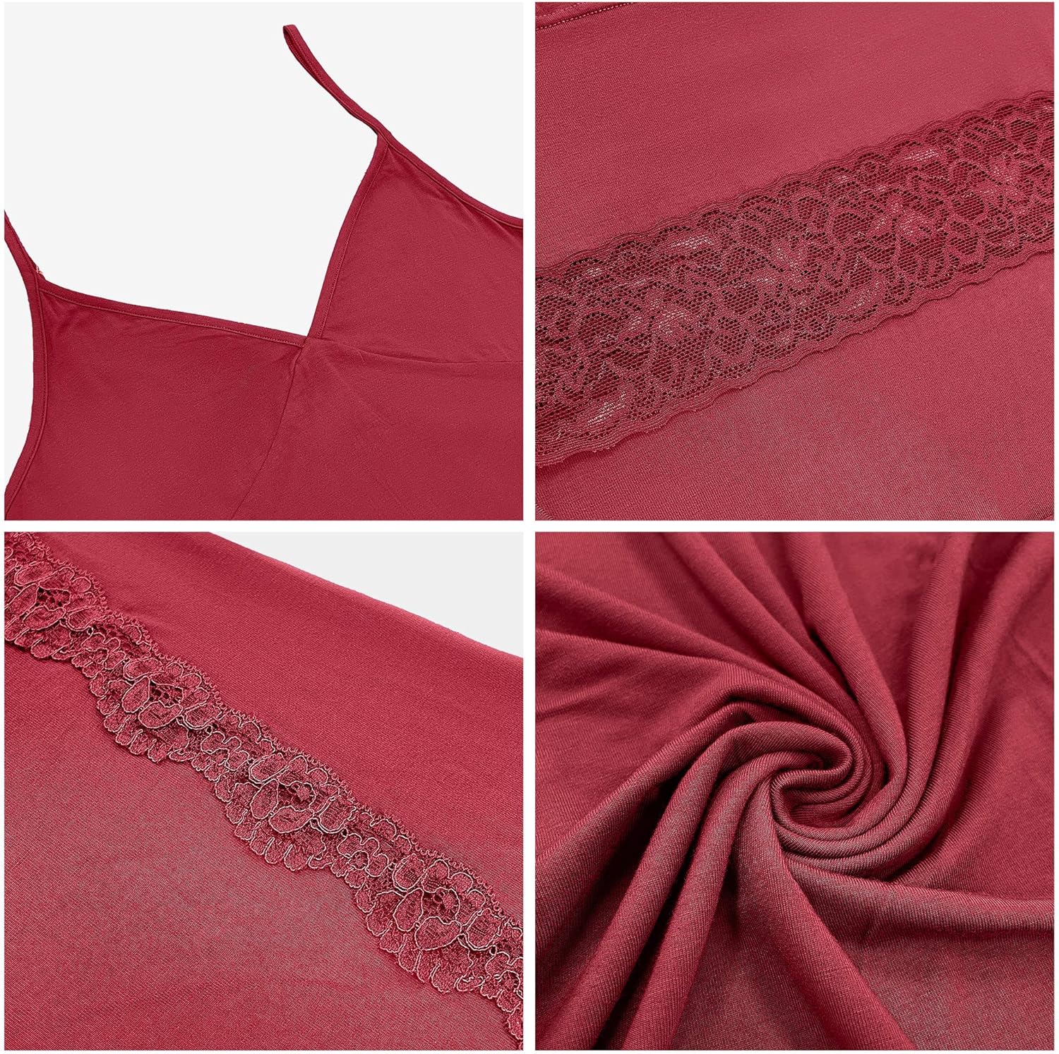COLORFULLEAF Women's Lingerie V Neck Babydoll Lace Chemise Sexy Full Slips Sleepwear Teddy Negligee: Clothing