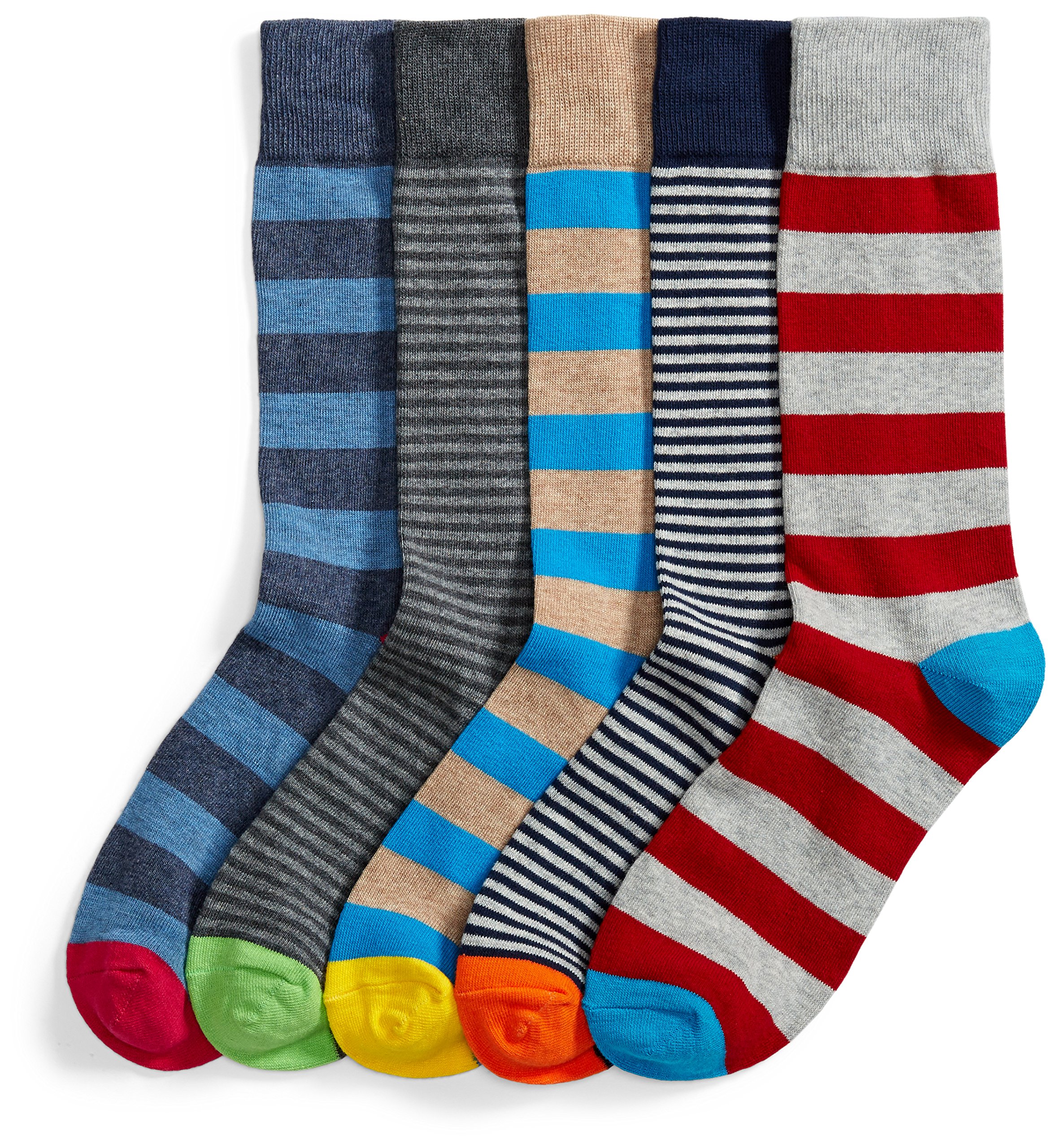 Photo 1 of **MISSING 1 PAIR** Amazon Essentials Men's Comfortable Patterned Dress Socks, 5 Pairs, Mini Stripe/Stripe, 8-12