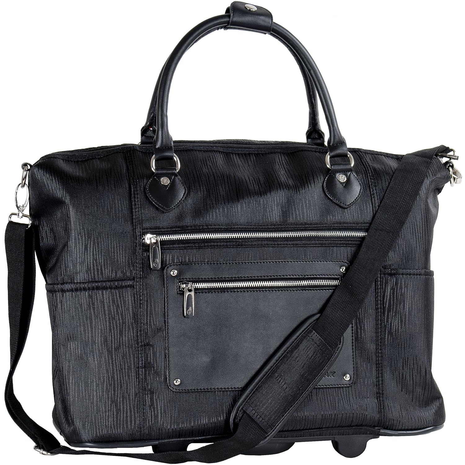 CALPAK Zanny Black Grain 21inch Laptop Tote Bag Travel