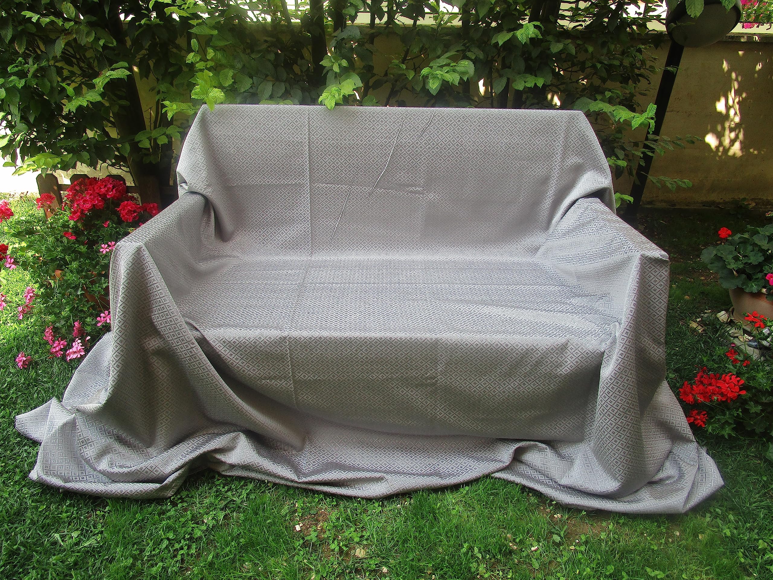 Pago Poco I pay little I pay little Furniture cover in solid color Damask Size: 200x280 Made in Italy New for 2021!!! (Grey)