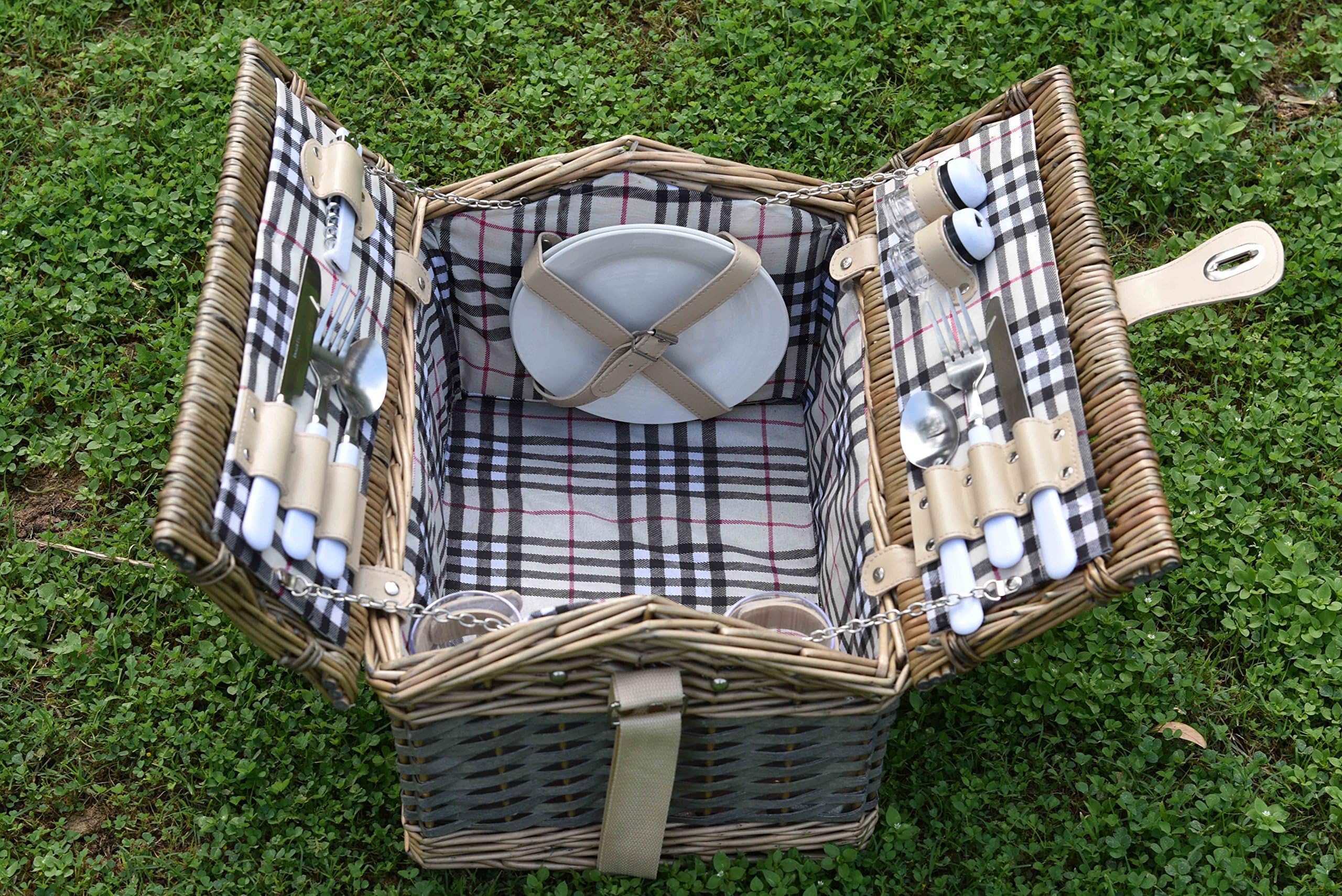 Kulture label Picnic Basket Outdoor for Two People