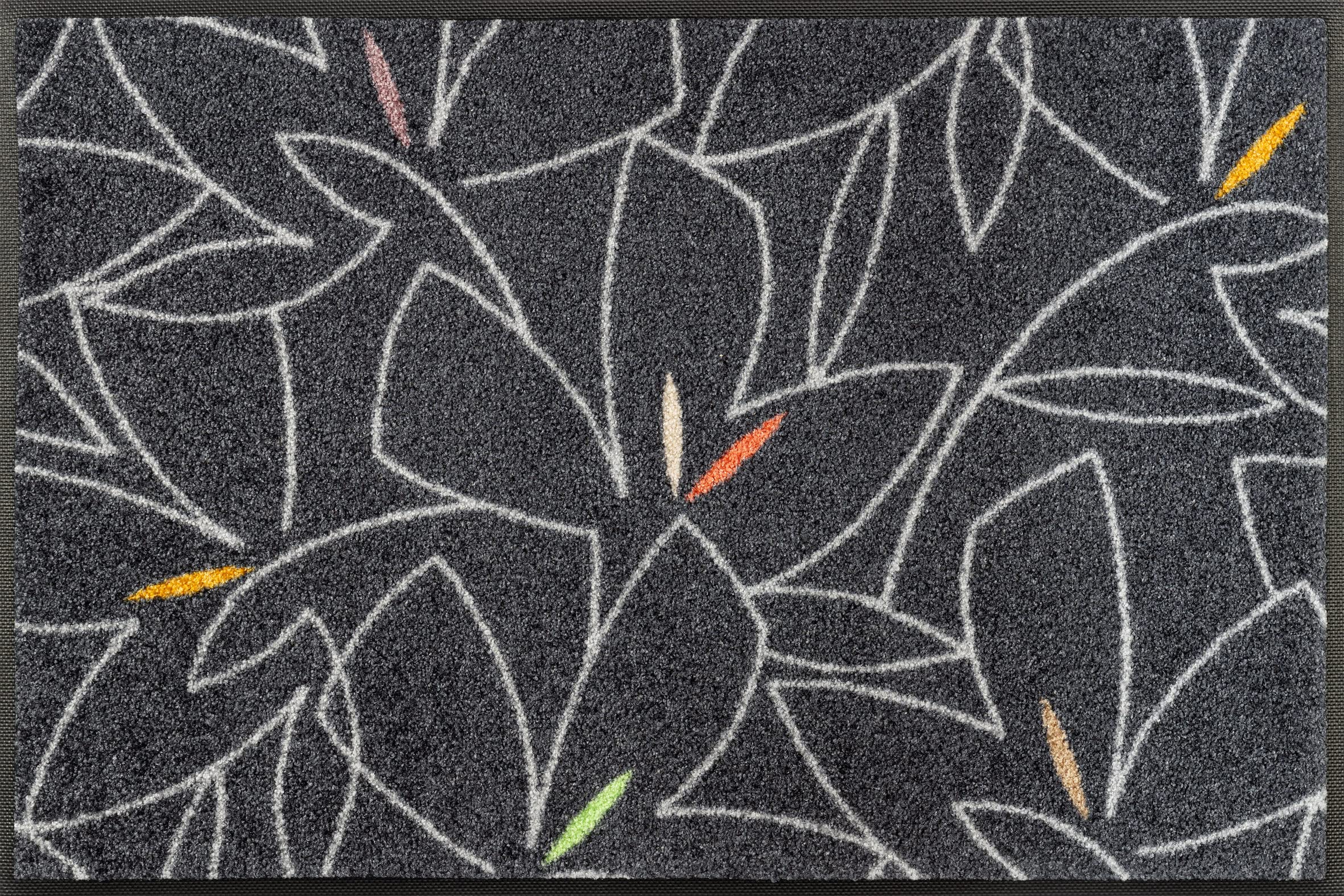 Wash+Dry Linostre Door Mat 50 x 75 cm Grey Inside and Outside Washable
