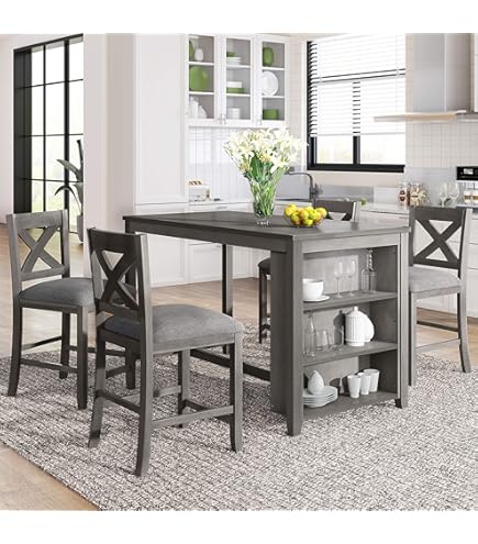 Amazon.com - LUMISOL 5 Piece Counter Height Dining Table Set