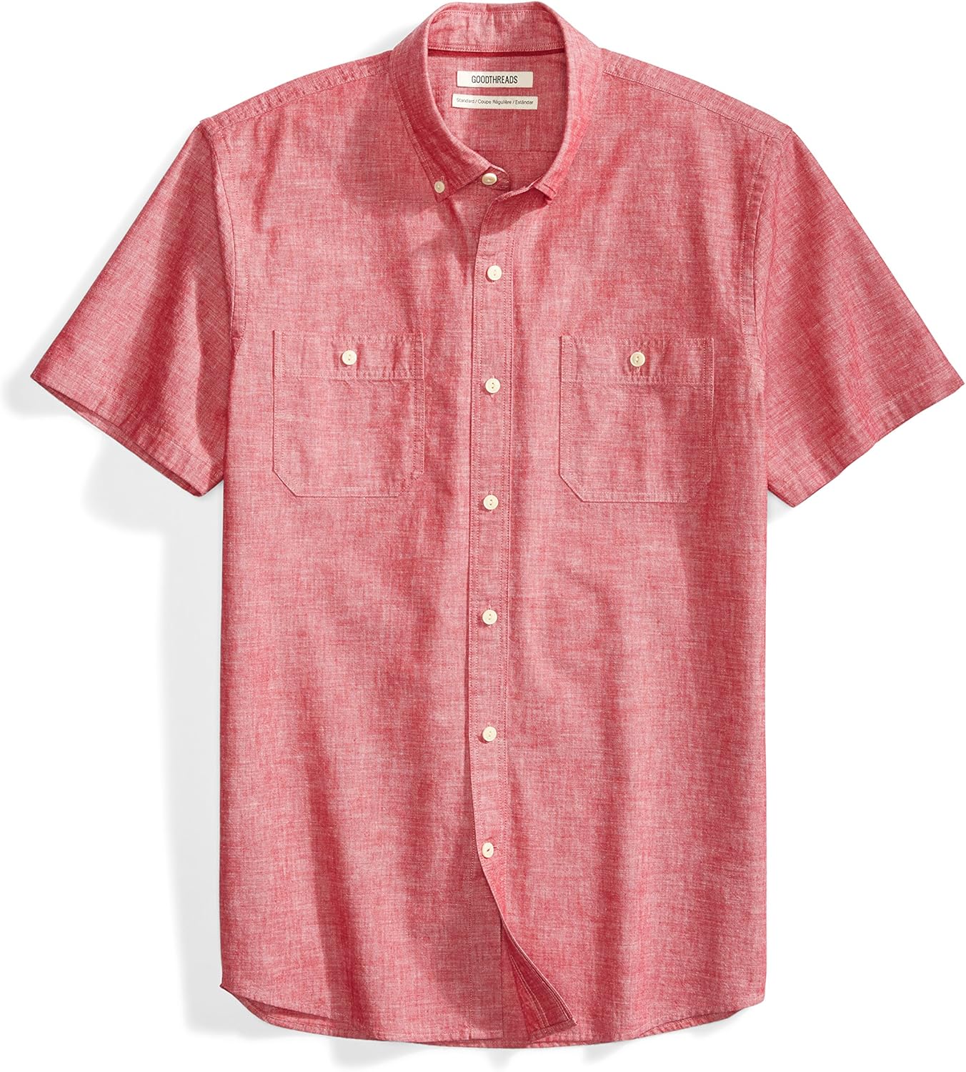  Brand - Goodthreads Men's Short-Sleeve Chambray Shirt: Clothing